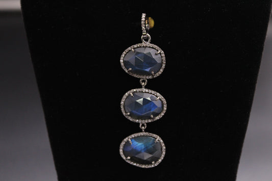 Round Diamond & Gemstone Pendant