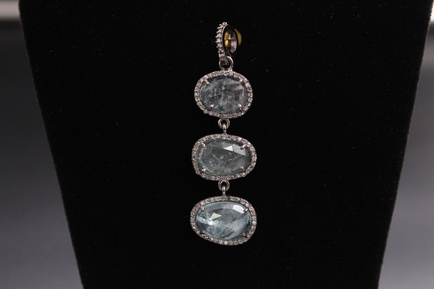 Round Diamond & Gemstone Pendant