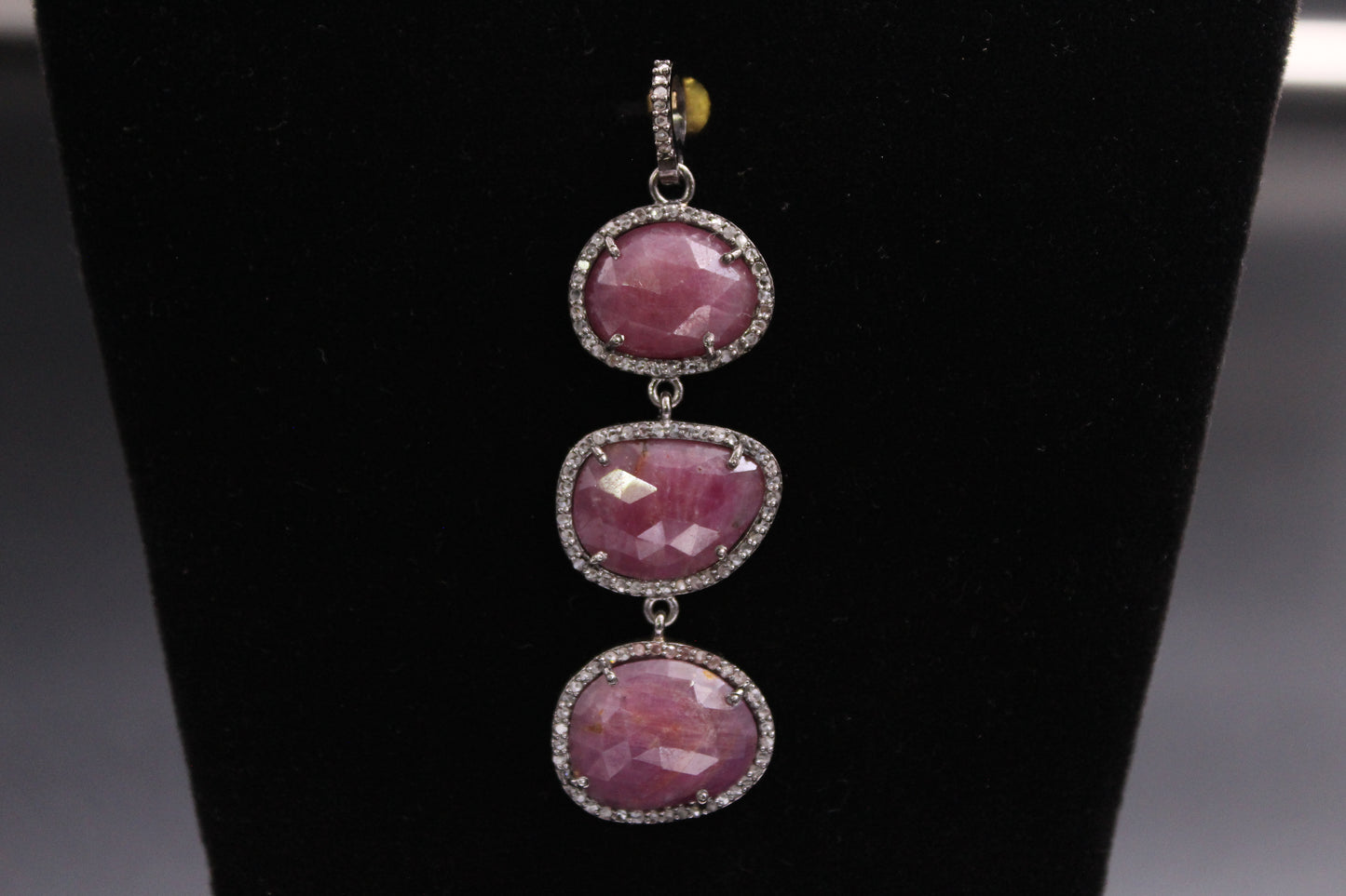 Round Diamond & Gemstone Pendant