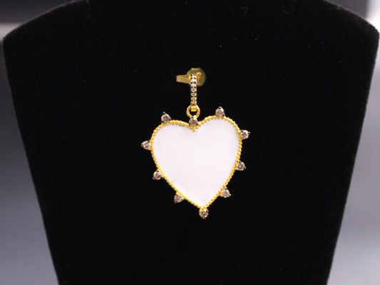 Heart Diamond & Meena Pendant