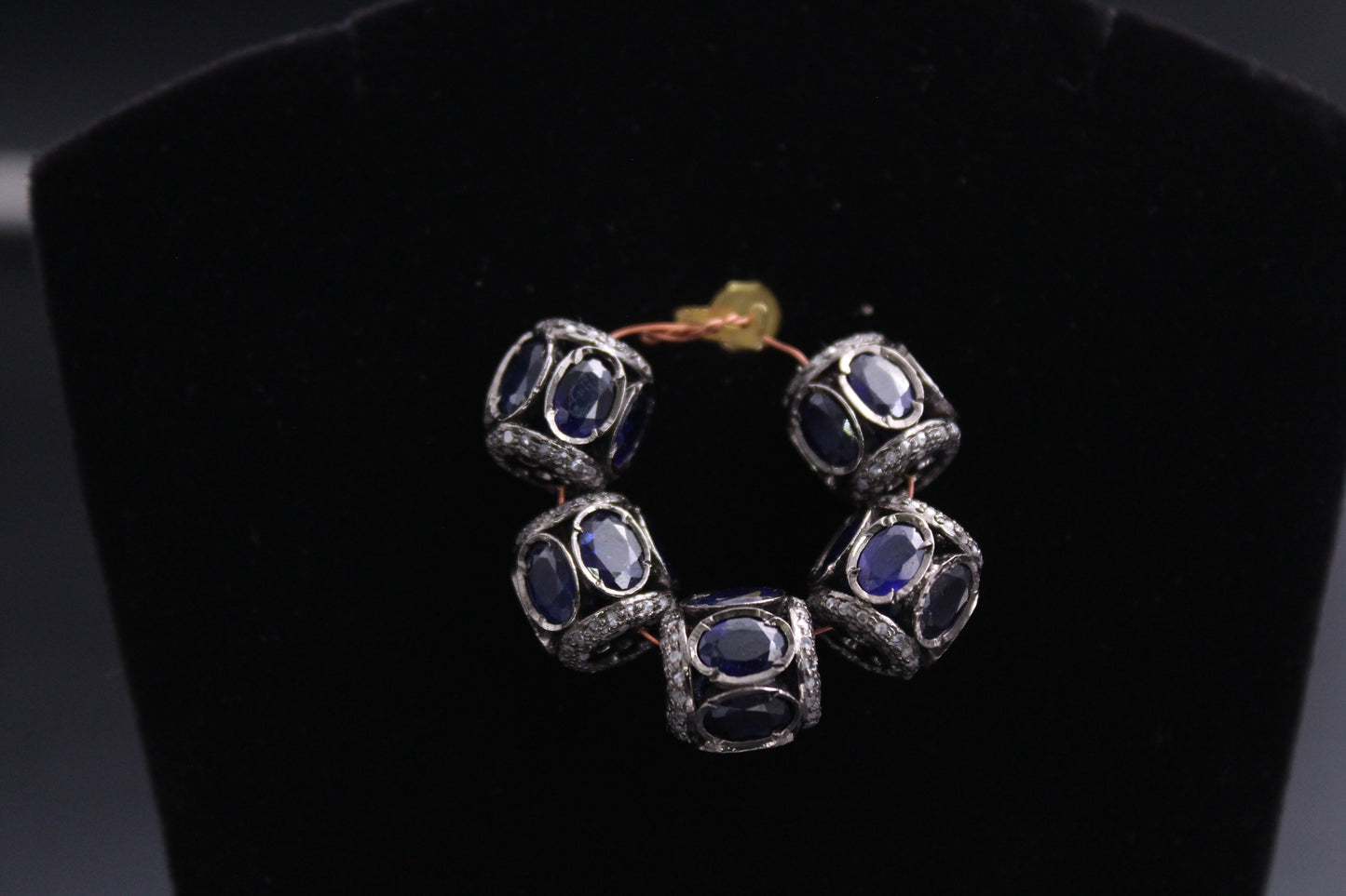 Round Gemstone and Diamond Bead