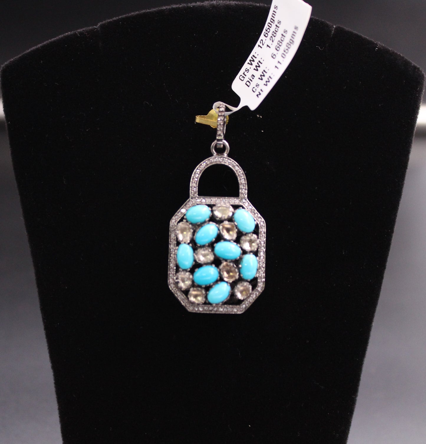 Lock Pendant Diamond & Gemstone