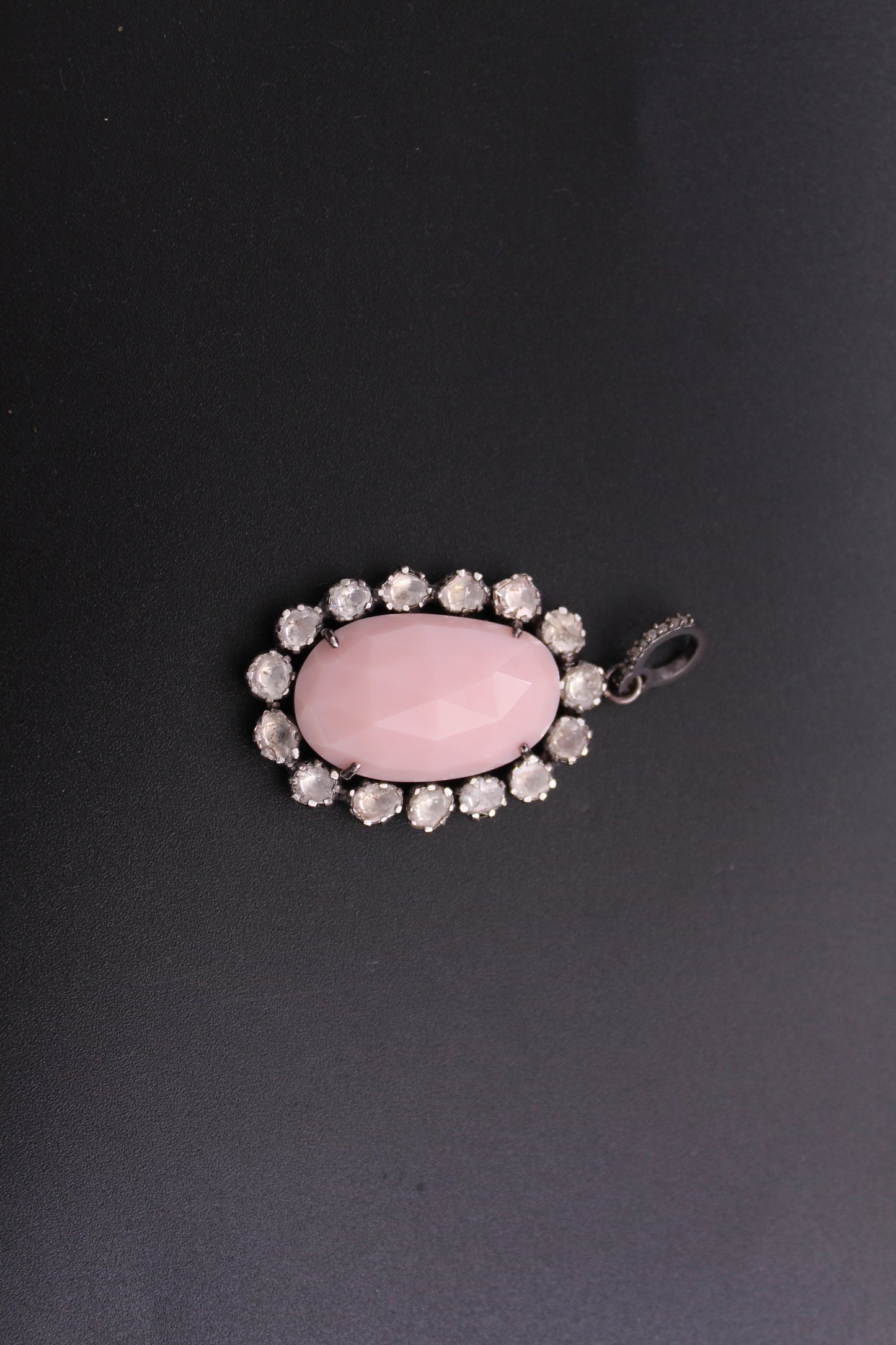 Pink Opal Diamond with Polki Pendant