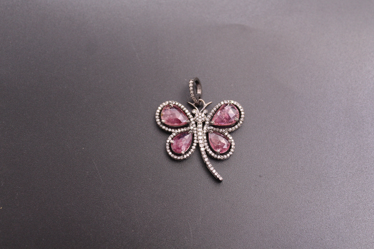 Butterfly Diamond with Gemstone Pendant