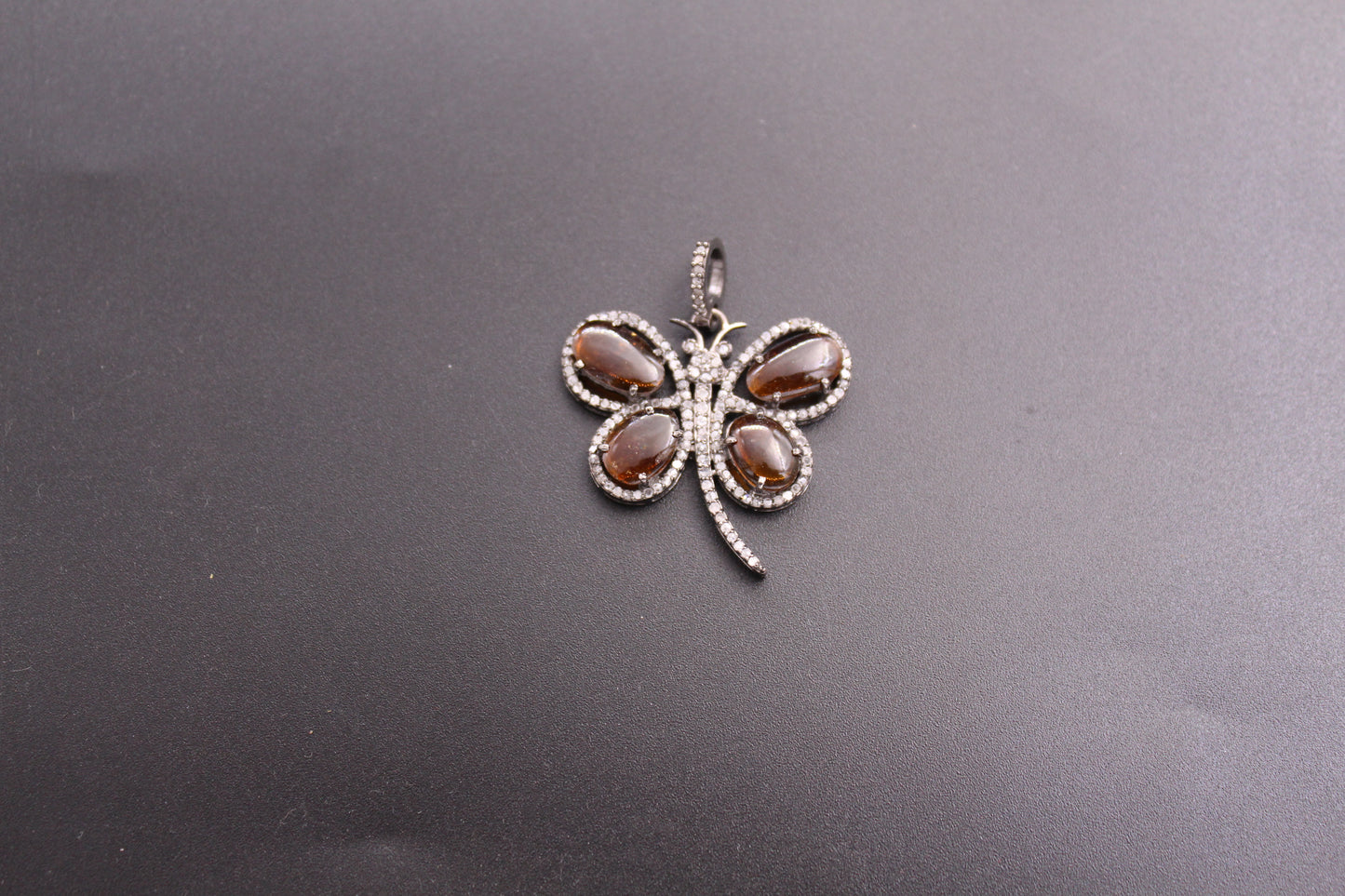 Butterfly Diamond with Gemstone Pendant