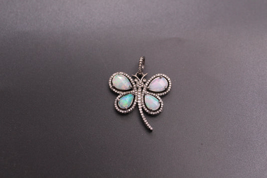 Butterfly Diamond with Gemstone Pendant