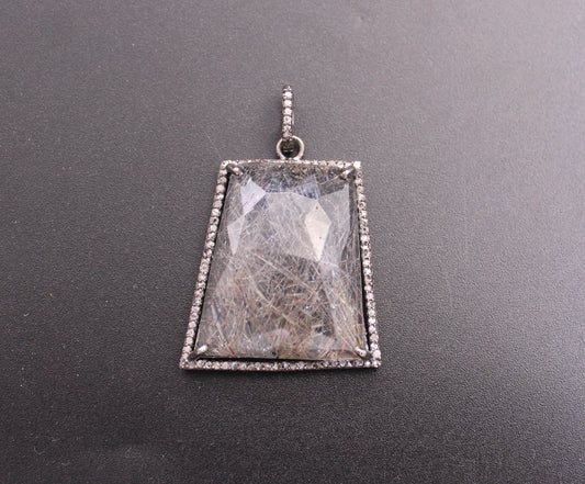 Black Stone Diamond Pendant
