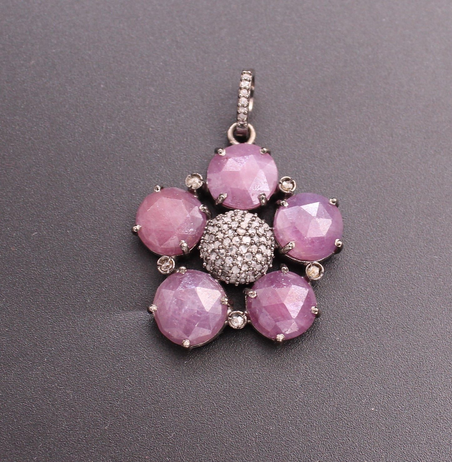Flower Diamond & Gemstone Pendant