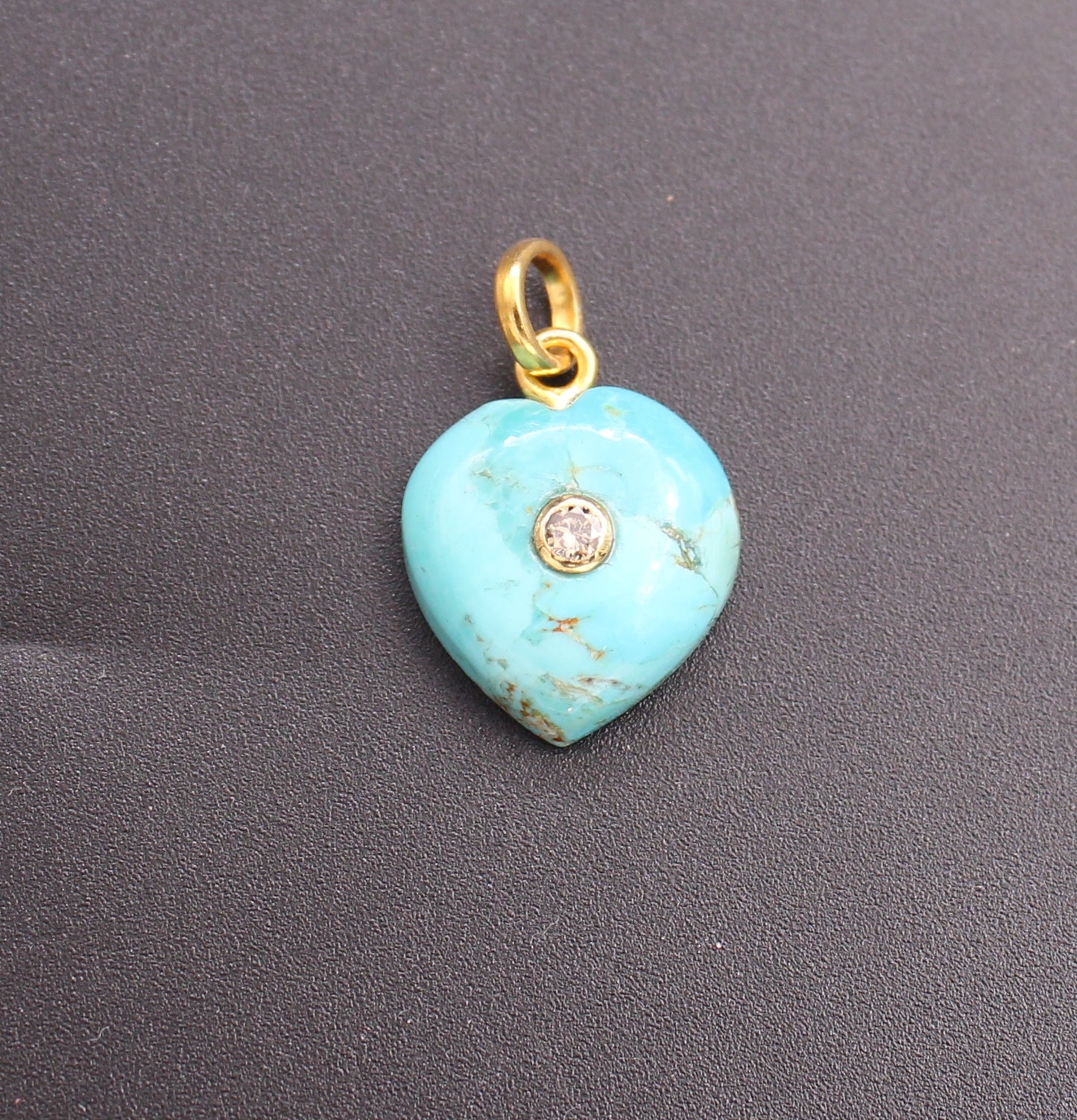 Heart Turquoise Diamond Pendant