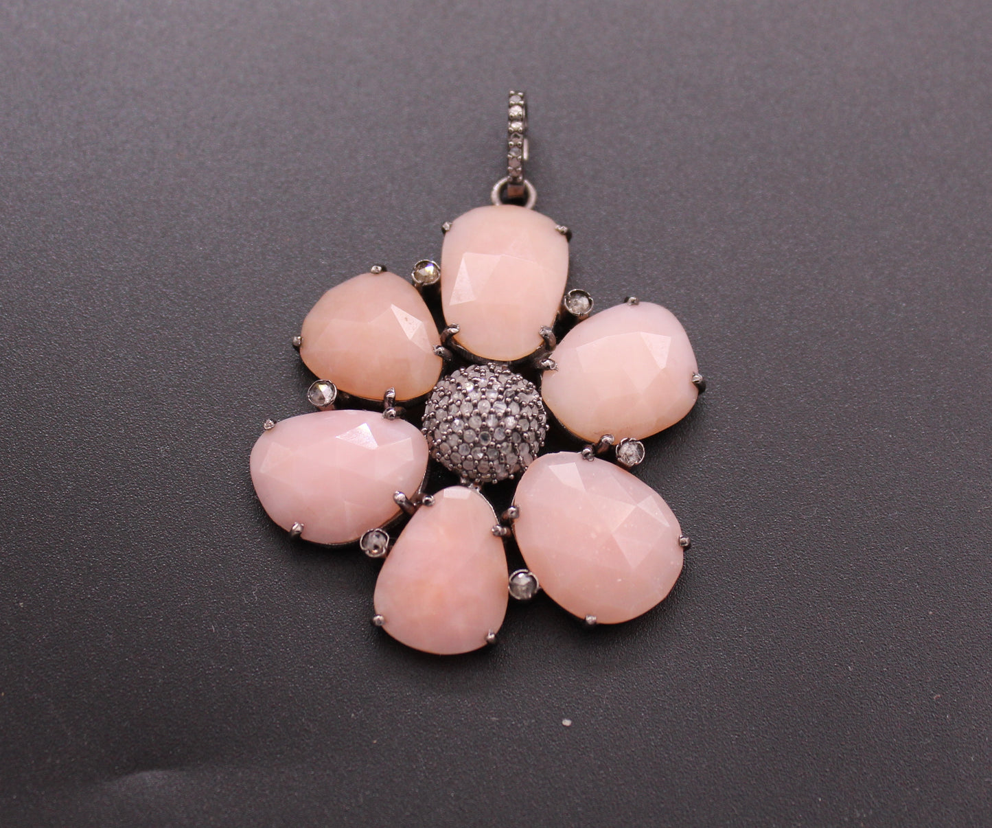 Flower Diamond and Gemstone Pendant