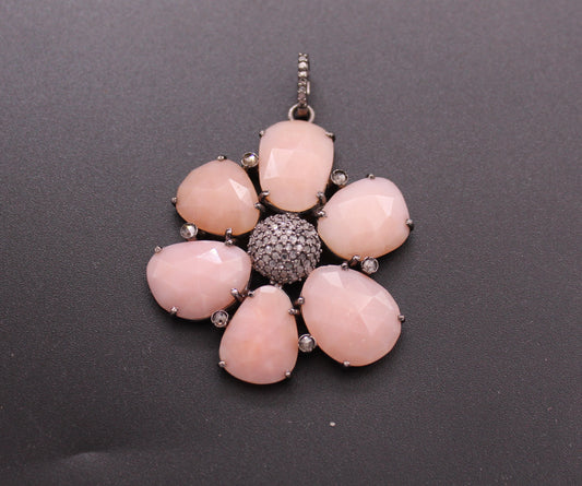 Flower Diamond and Gemstone Pendant