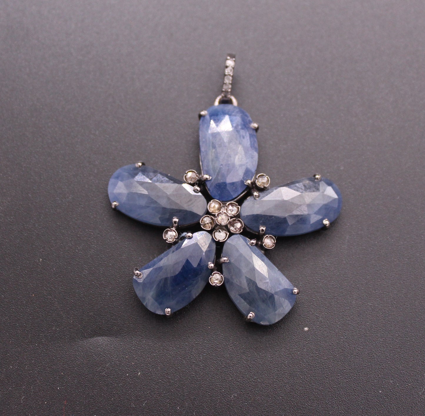 Flower Diamond and Gemstone Pendant