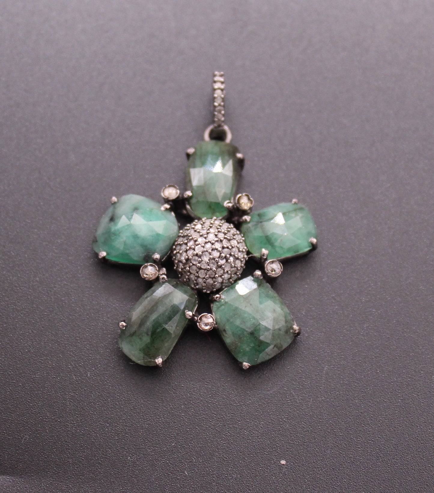 Flower Diamond and Gemstone Pendant
