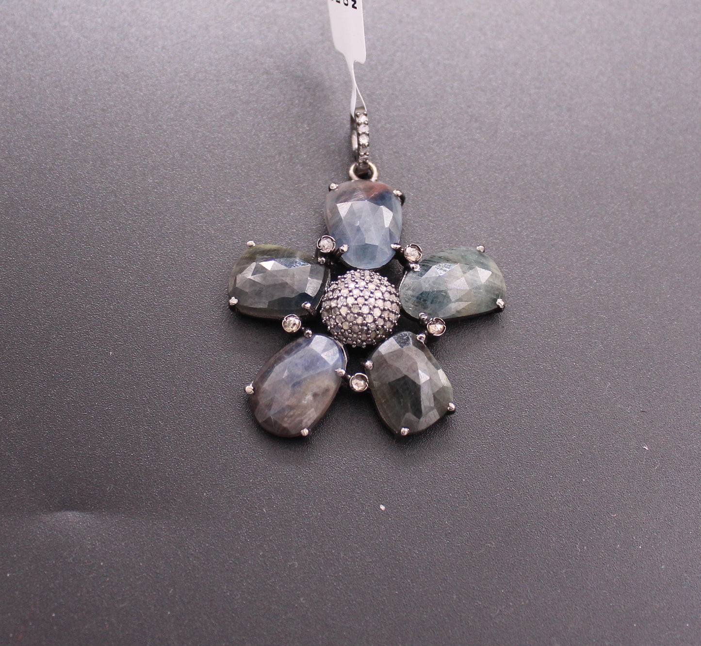 Flower Diamond and Gemstone Pendant