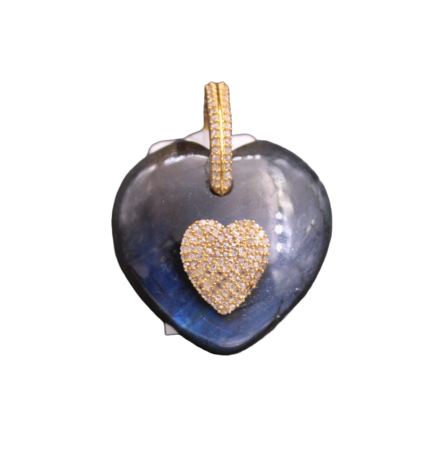 Heart Design Diamond and Gemstone Pendant