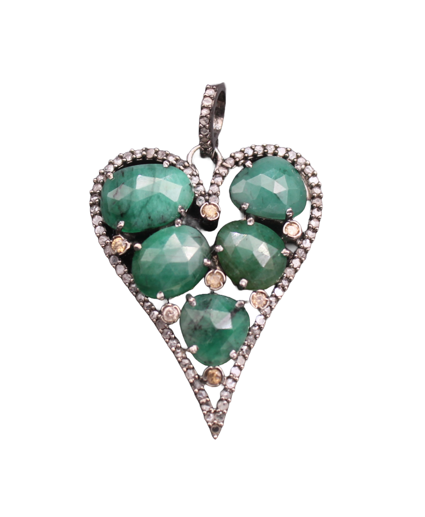 Heart Design and Multi Stone Pendant