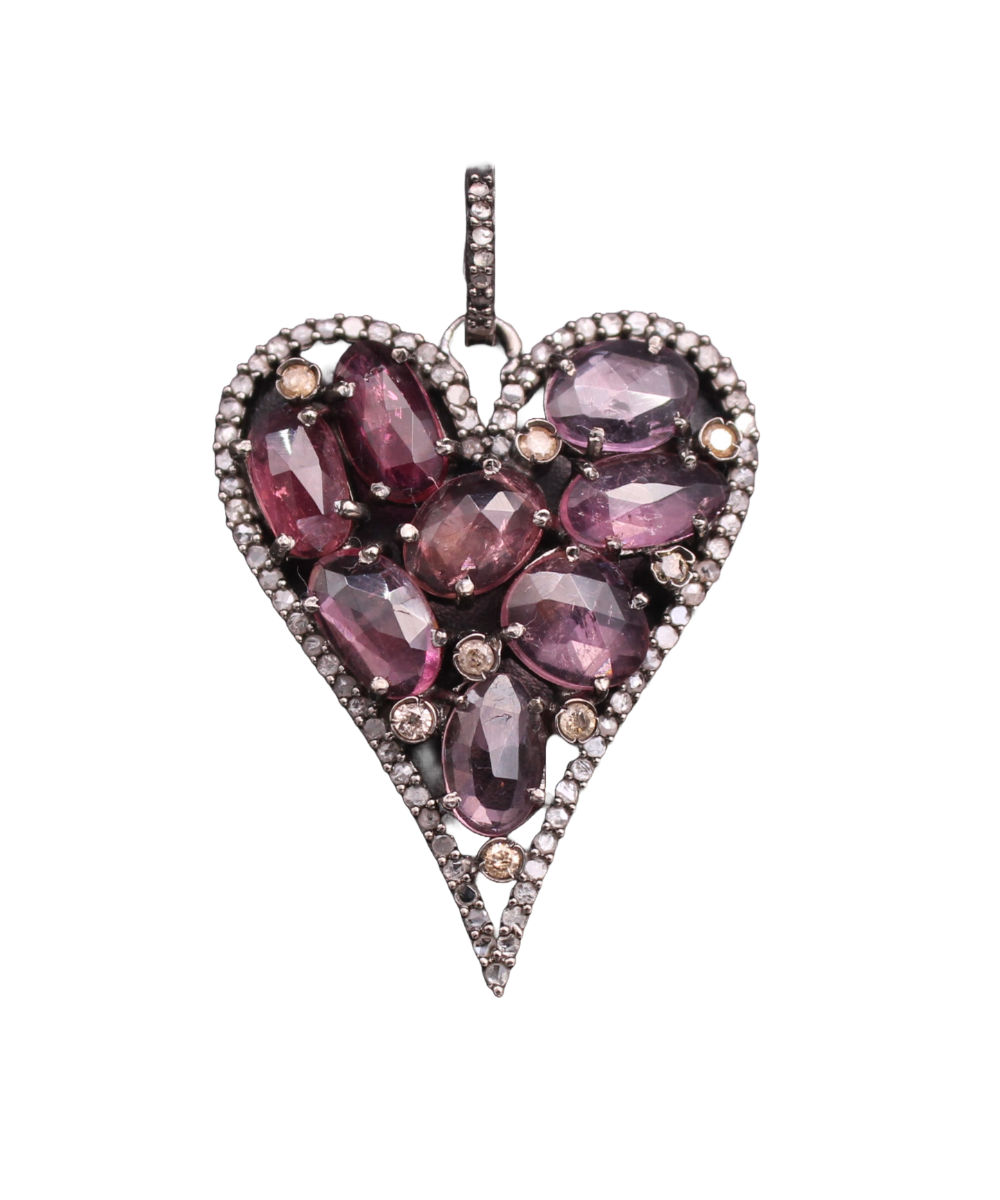 Heart Design and Multi Stone Pendant