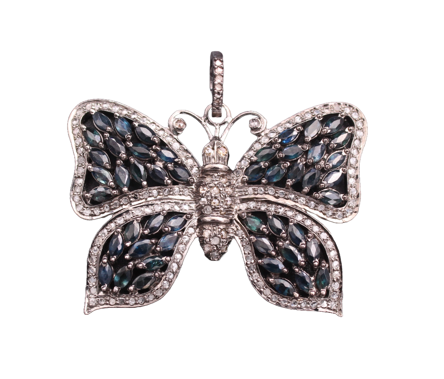 Butterfly Diamond and Gemstone Pendant