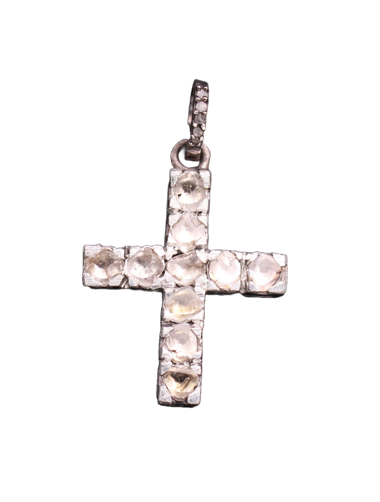 Cross Design Diamond and Polki Pendant