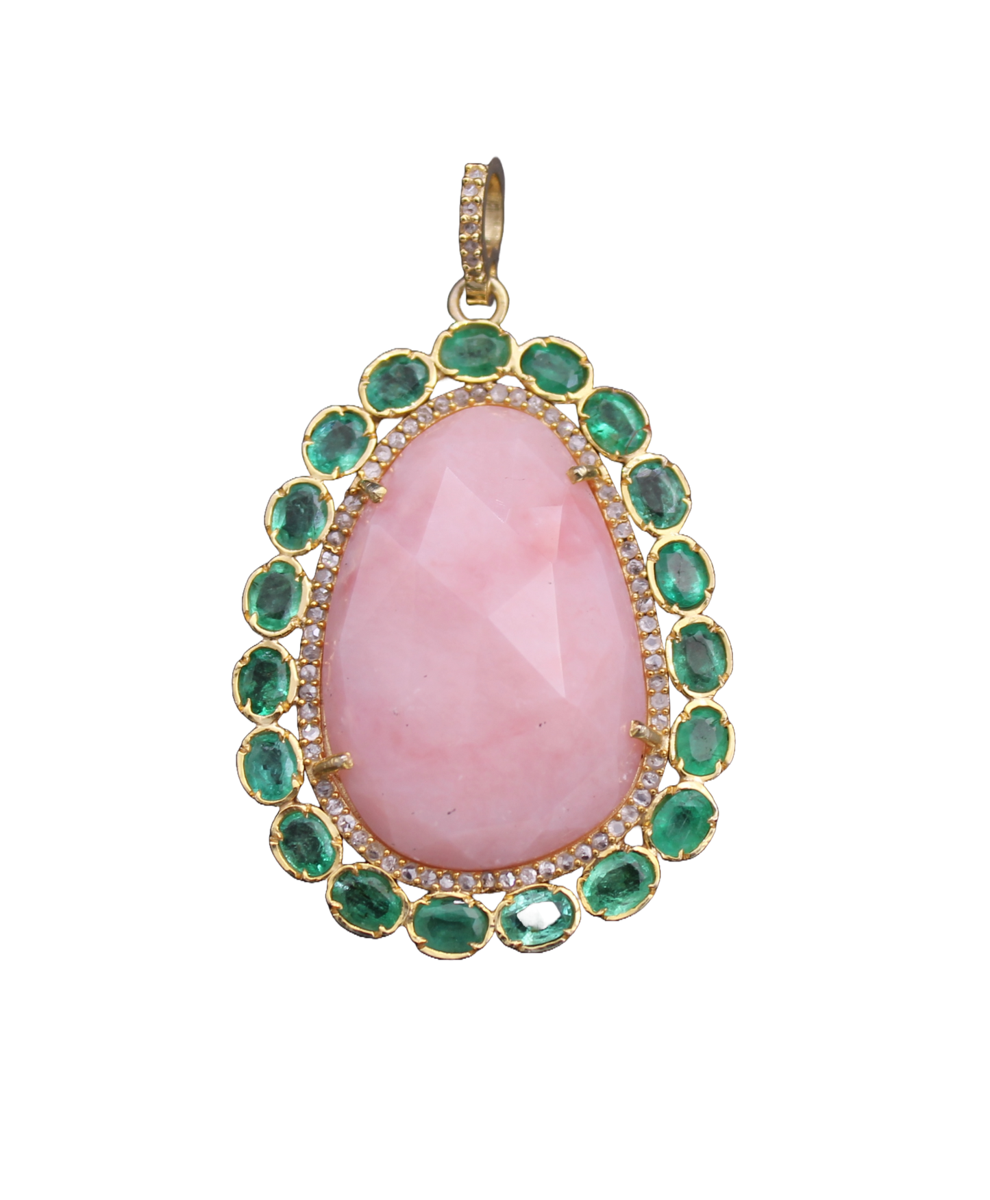 Drop Design Diamond and Gemstone Pendant