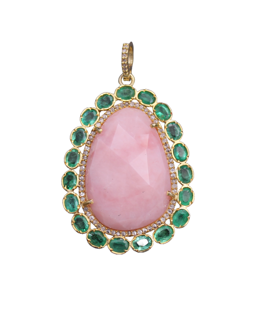 Drop Design Diamond and Gemstone Pendant