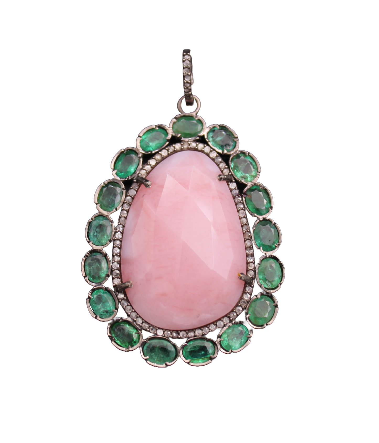 Drop Design Diamond and Gemstone Pendant