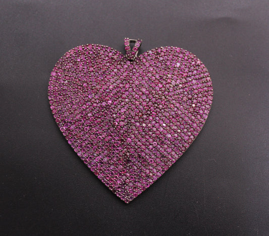 Big Heart Design Gemstone Pendant
