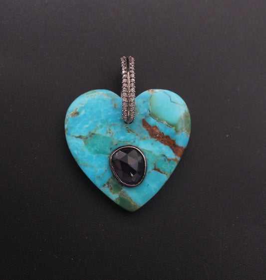 Heart Diamond and Gemstone Pendant