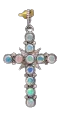 Diamond Cross and Gemstone Pendant