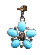 Flower Diamond and Gemstone Pendant