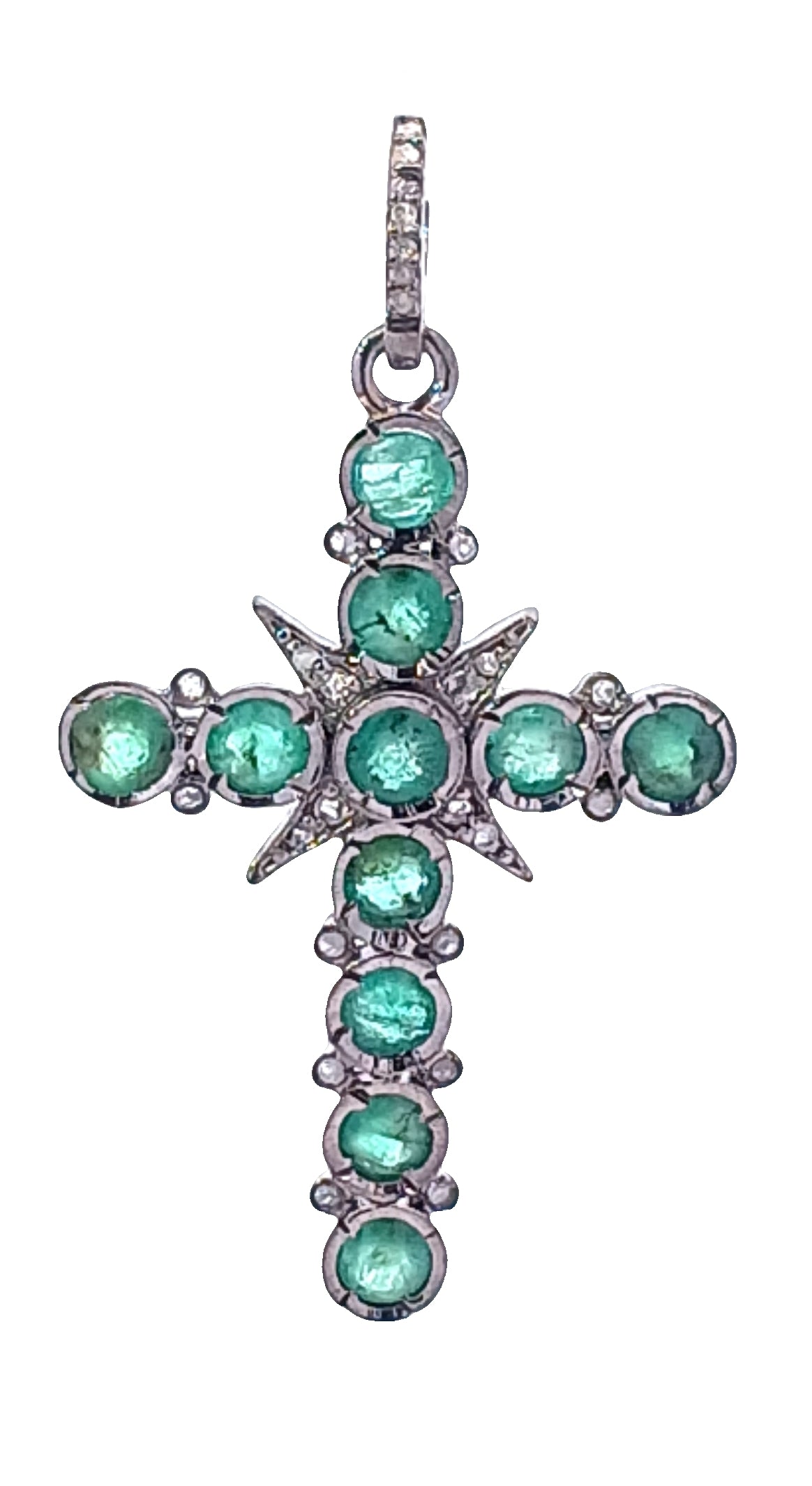 Diamond Cross and Gemstone Pendant