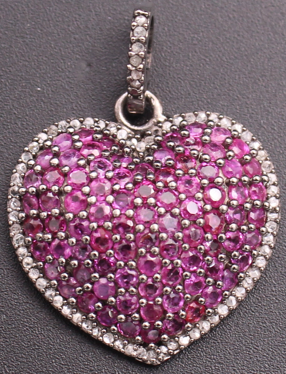 Heart Diamond & Ruby Charm