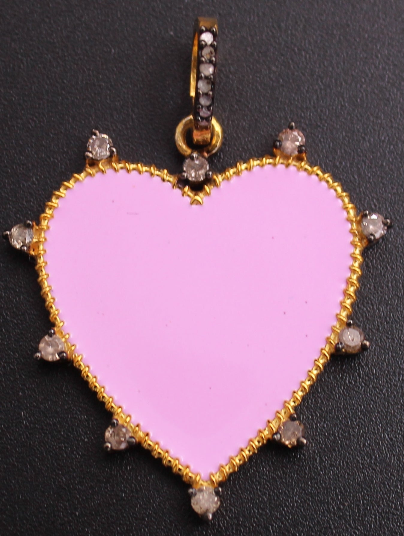 Heart Diamond & Meena Pendant