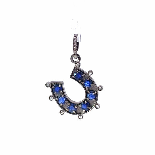 Small Horse Shoe Diamond & Gemstone Charm