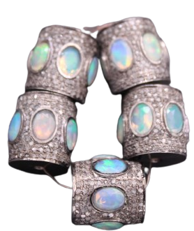 GEMSTONE AND DIAMOND BEADS