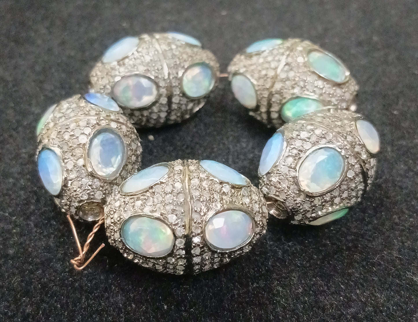 Diamond and Turquoise, Opal Bead