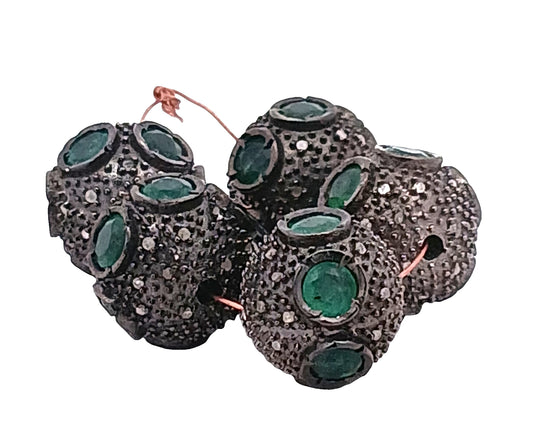 Diamond & Emerald Ball Bead