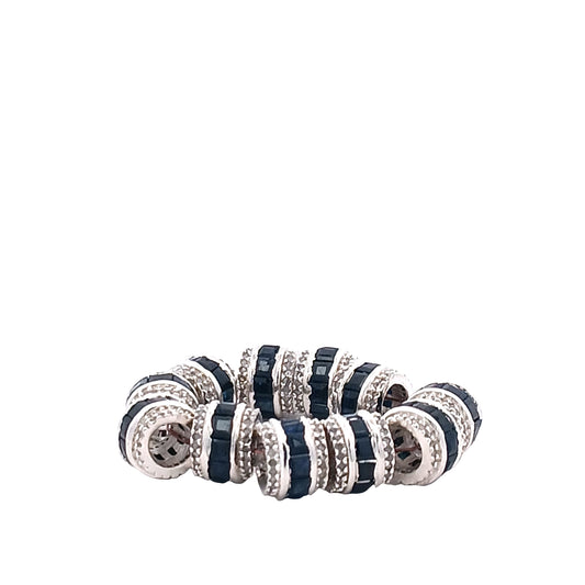Diamond & Blue Sapphire Bead