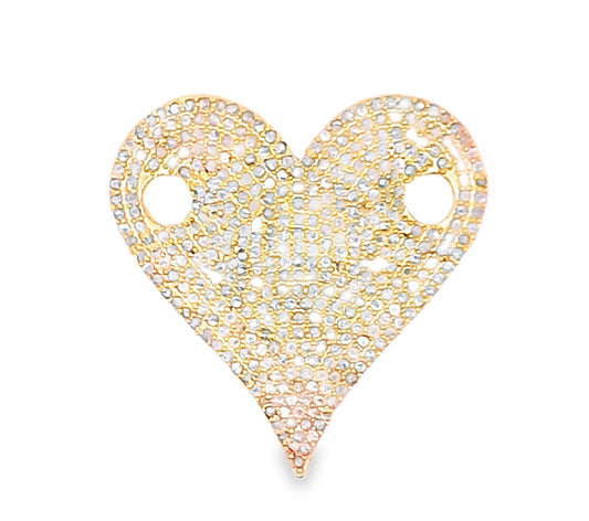 Pave Diamond Heart Connector