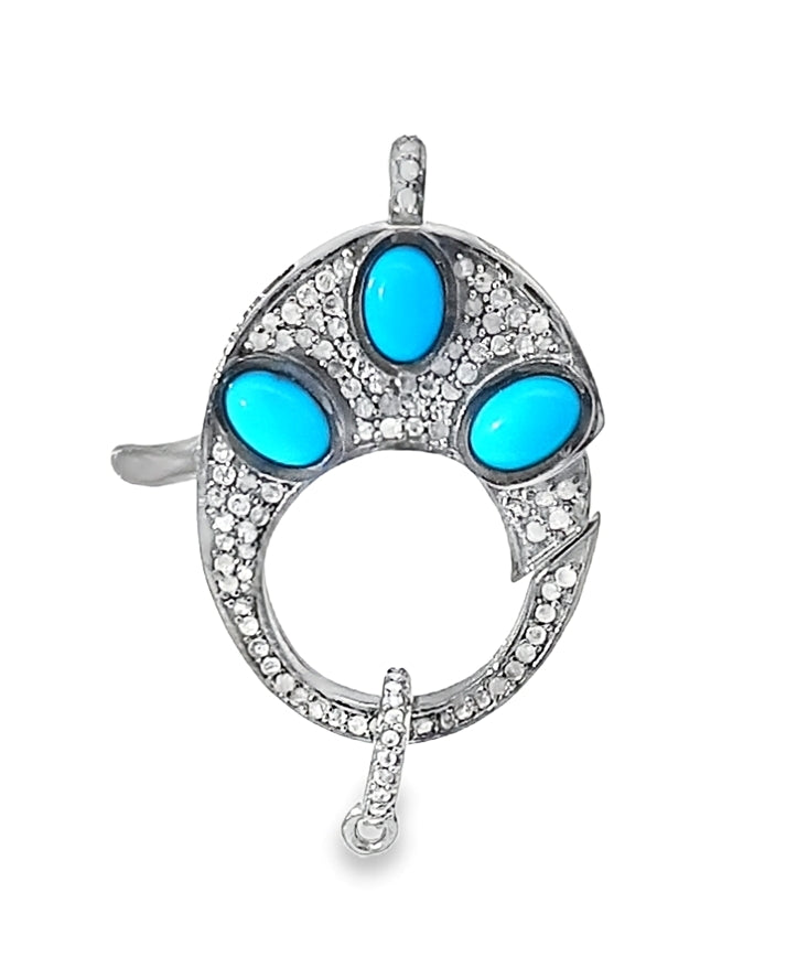 Blue Sapphire, Turquoise, Ruby Diamond Locks