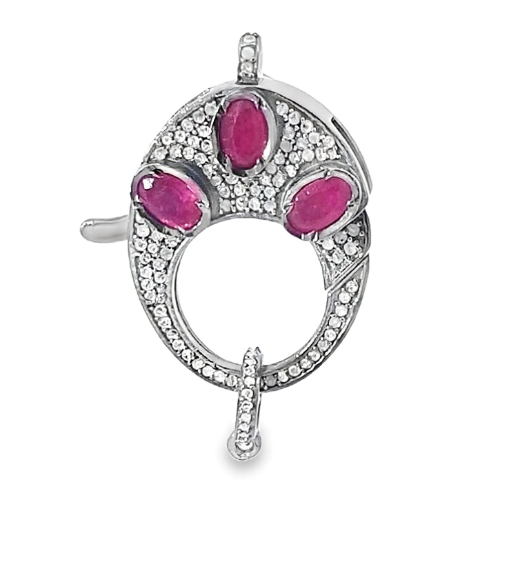 Blue Sapphire, Turquoise, Ruby Diamond Locks