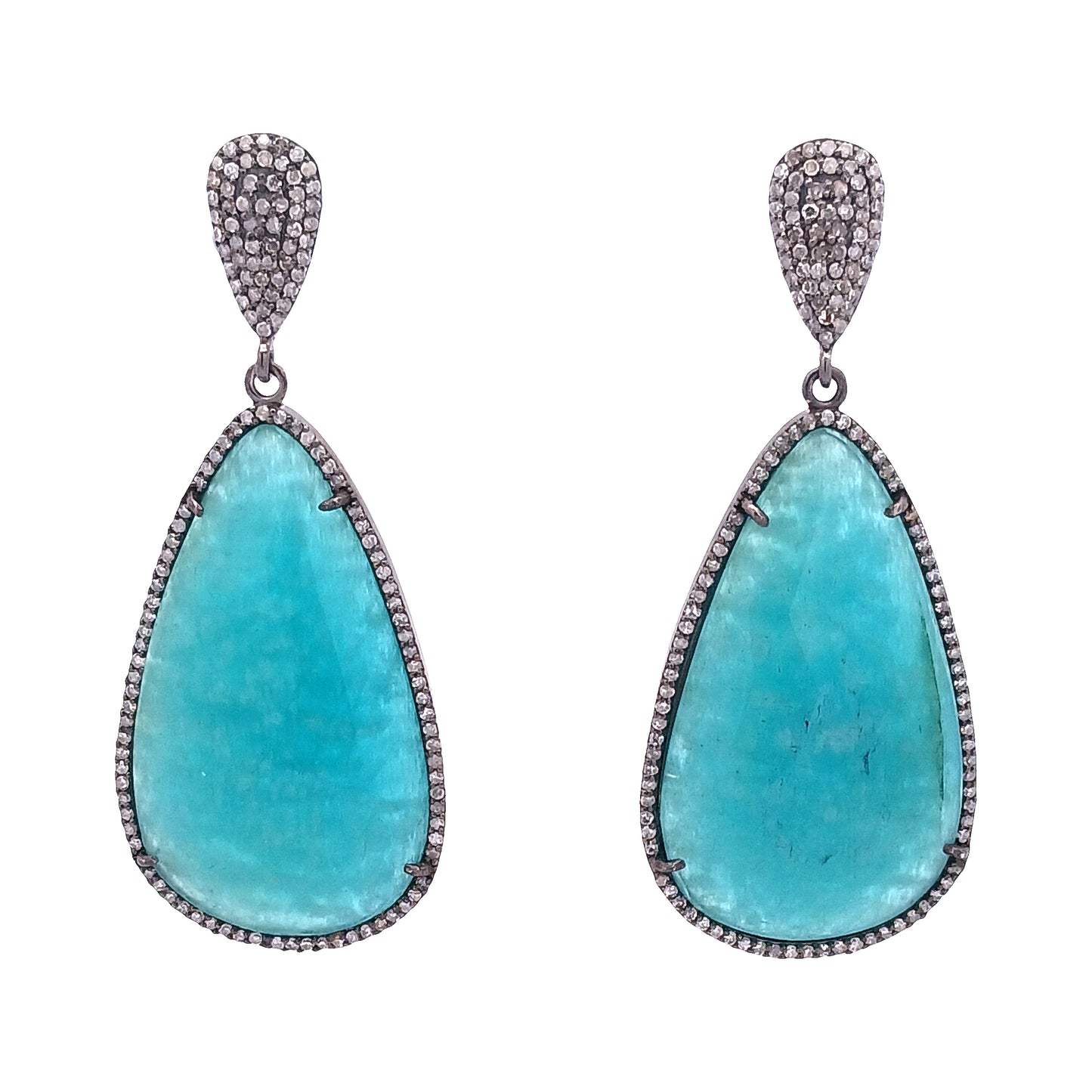 Diamond & Amazonite Earring