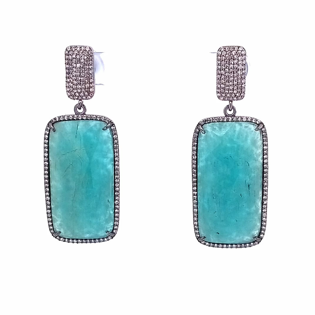 Diamond & Amazonite Earring