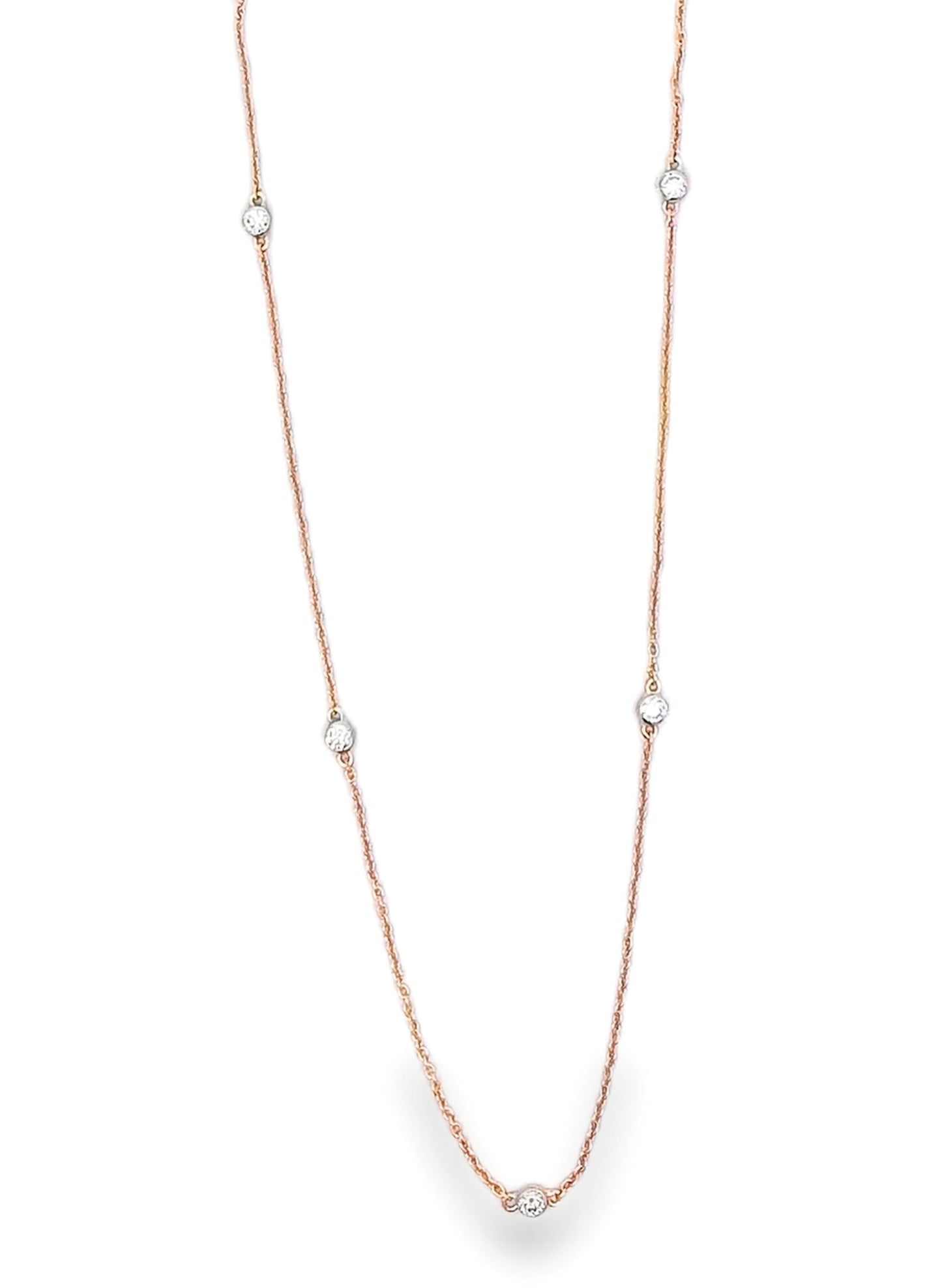 14KT 5 Diamond Gold Chain Necklace