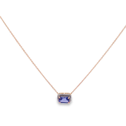 14KT Diamond & Tanzanite Gold Chain