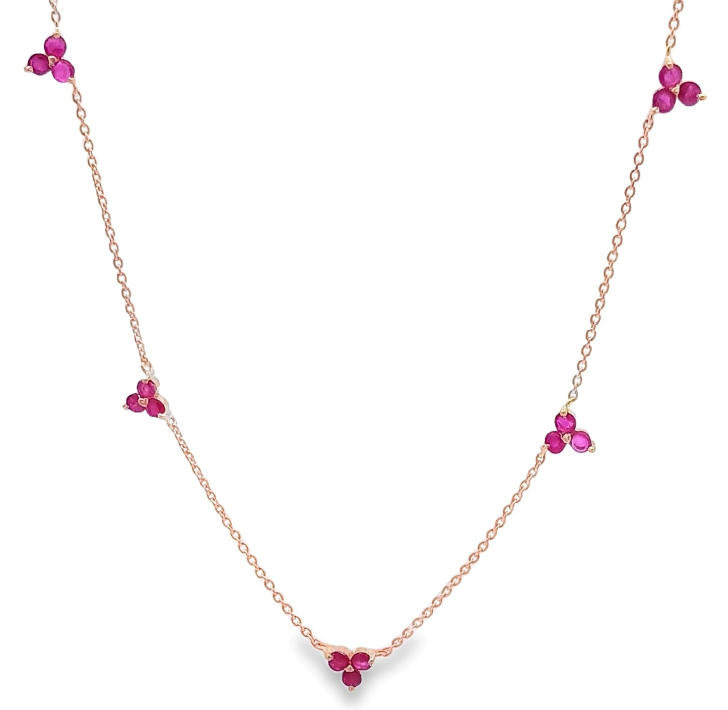 14KT Ruby and Blue Sapphire Gold Chain Necklace