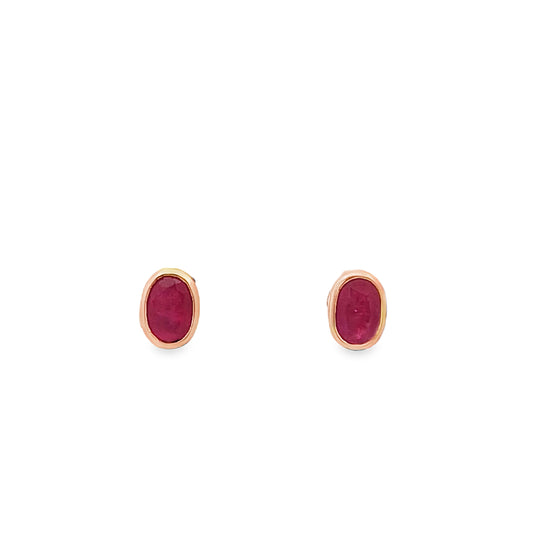 14kt Ruby, Blue Sapphire, Emerald Gold Studs