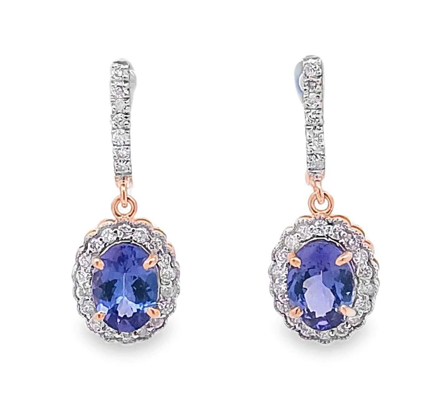 14KT Diamond & Tanzanite Earring
