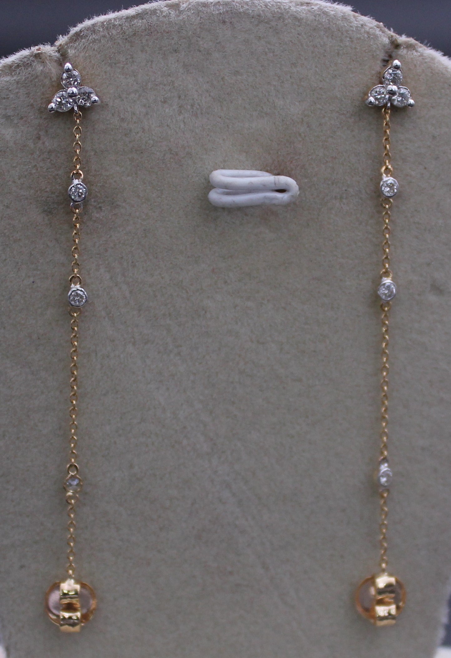 14KT TRIO DIAMOND GOLD EARRINGS