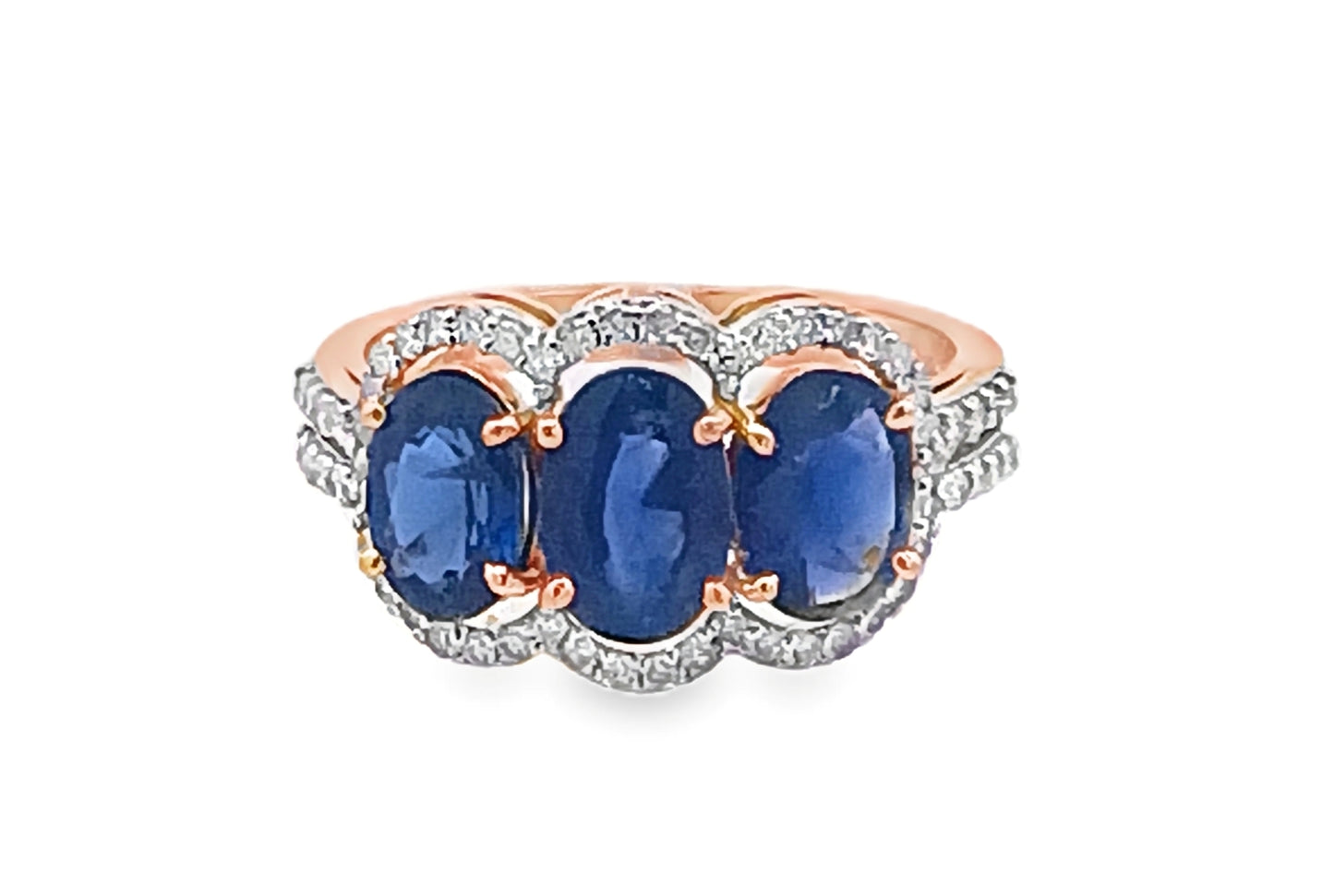 14KT Diamond &amp; Emerald, Blue Sapphire and Tanzanite Gold Ring
